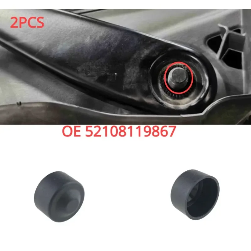 2Pcs Front Rear Windscreen Wiper Arm Nut Cap #52108119867 For BMW X1 X3 X5 F01 E70 E90 2006-2013 Replacement Auto Part