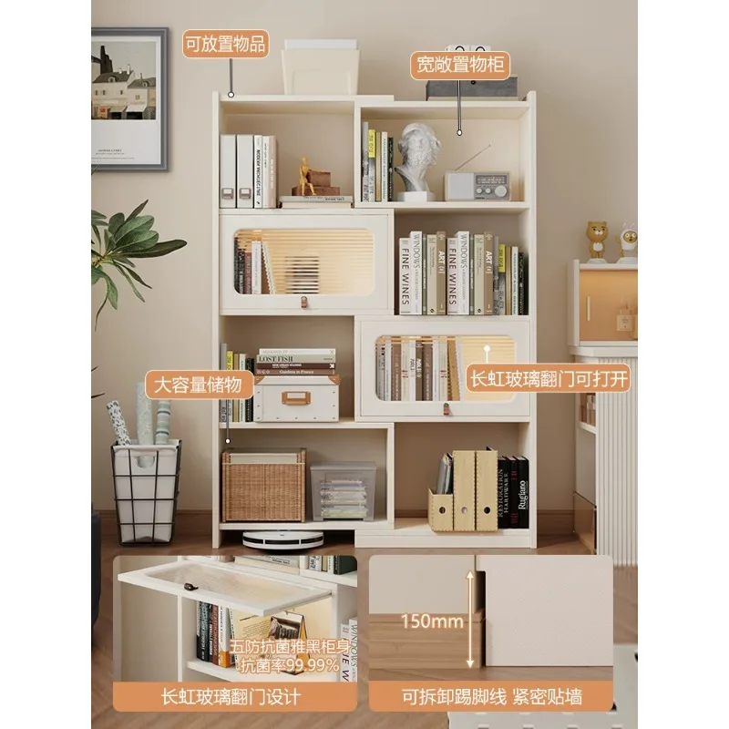 Children's room solid wood retractable corner bookcase, integrated bookshelf shelf , bedroom corner storage locker