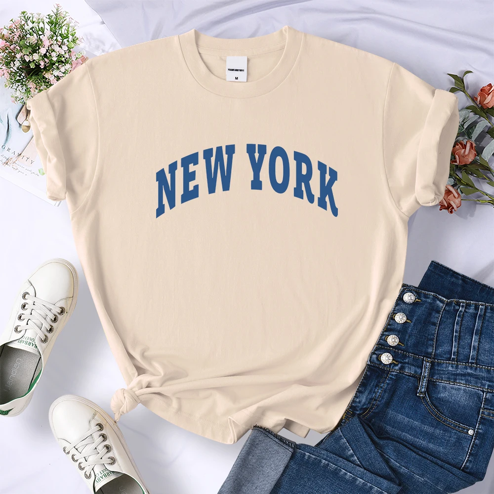 

New York, Usa City Print Women T-Shirts Cool Hip Hop Vintagecrop Top Summer Breathable Tee Shirt Sweat Casual New Female T Shirt