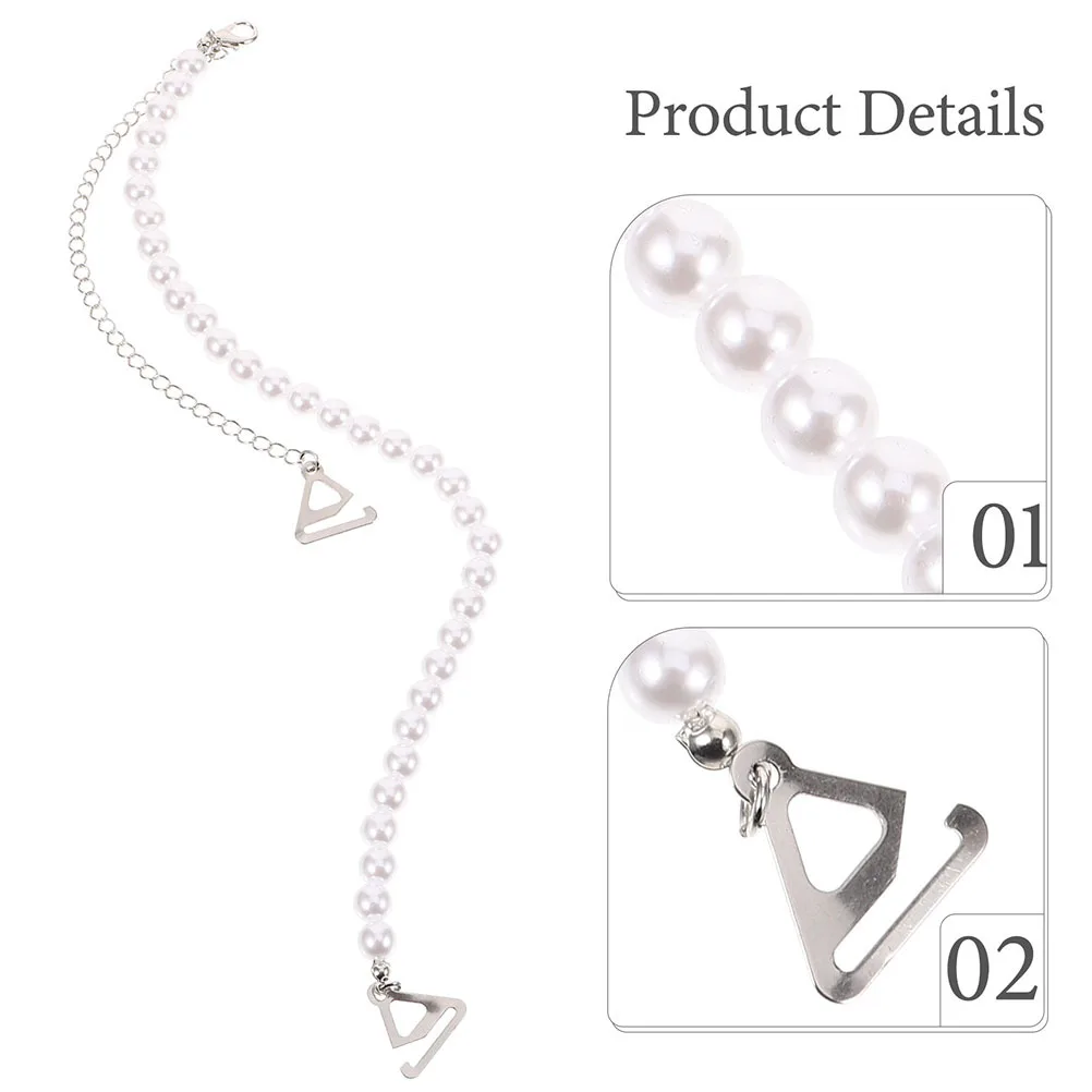 6 قطع من أشرطة حمالة الصدر اللؤلؤية القابلة للتعديل، سلاسل كتف مزينة بالخرز قابلة للفصل، غير قابلة للانزلاق، للزينة في فساتين الزفاف والمناسبات الرسمية