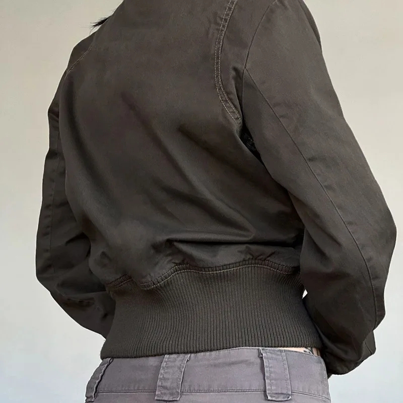 Retro Zipper Jackets Coats Y2k Streetwear Fall Clothes 2024 Women New in Outwears