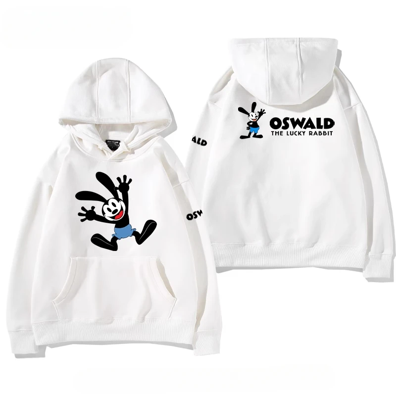 Disney Oswald the Lucky Rabbit Cartoon Anime Print Men's and women's hoodies Autumn and Winter new style Couple Clothes Hoodies