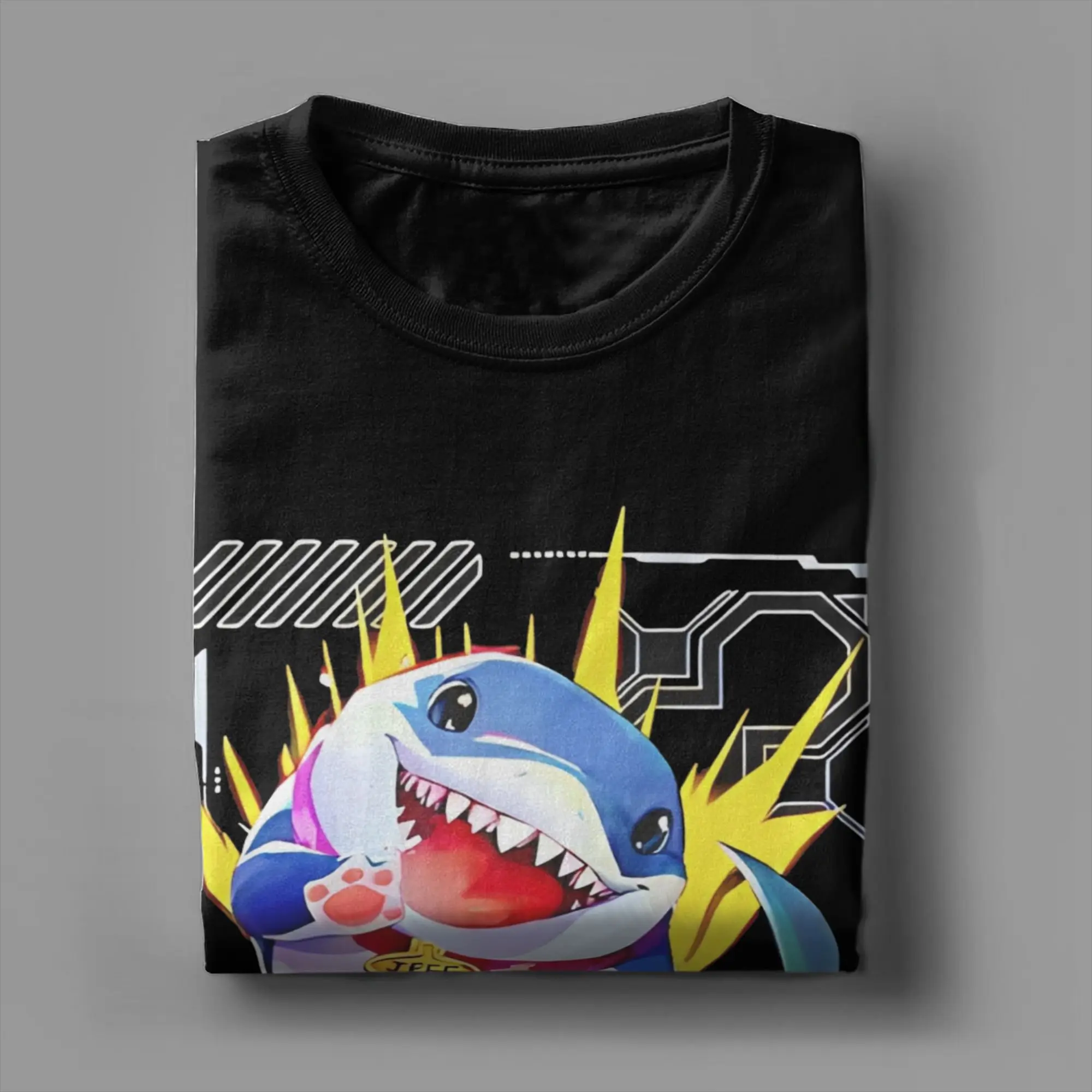 Men Women Graphic Printing Jeff the Land Shark Cartoon Tee T Shirt Cotton Cute Anime Shark T-shirts Clothing