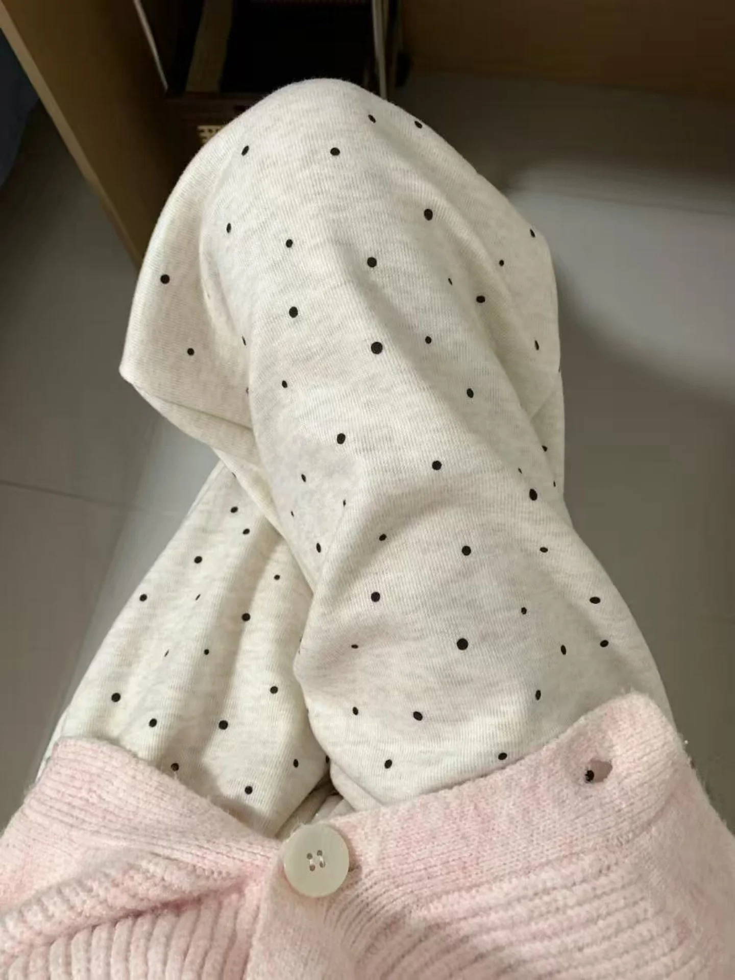 Polka Dot Wide Leg Pants Women's High Waist Straight Cut Casual Long Trousers Fashionable Korean Style All-Match Slimming Loo...