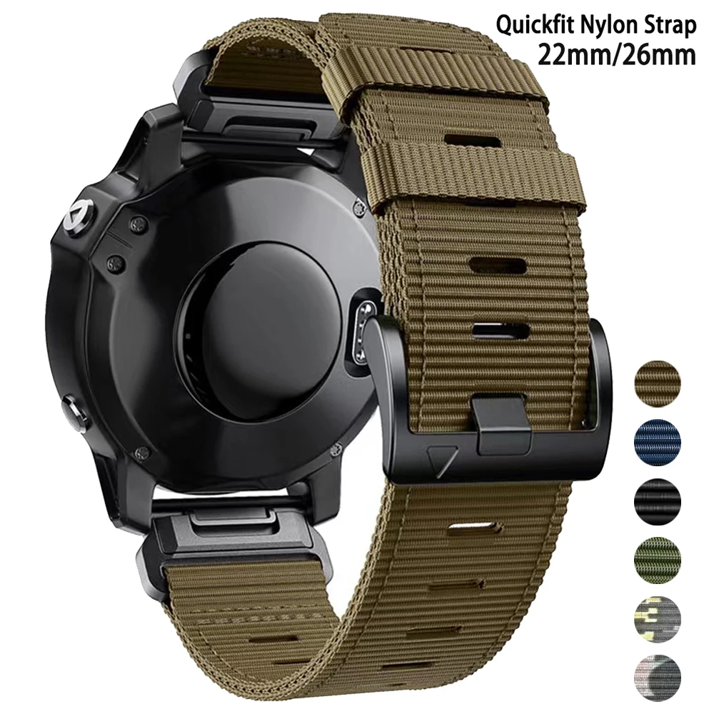 �y�Z�[�����z22mm 26mm �i�C�����҂݃X�g���b�v Garmin Forerunner 970 965 955 Solar/Instinct 2X 3 50mm 45mm/Approach S62 S60 �X�|�[�c�E�H�b�`�o���h�p