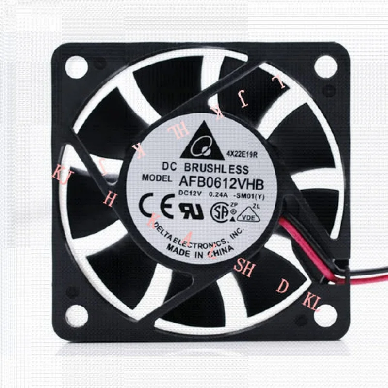 

N NEW FOR Delta BRUSHLESS AFB0612VHB 60x60x15MM 12V 0.24A 2-Wire 6015 -SM01 MODEL Fan