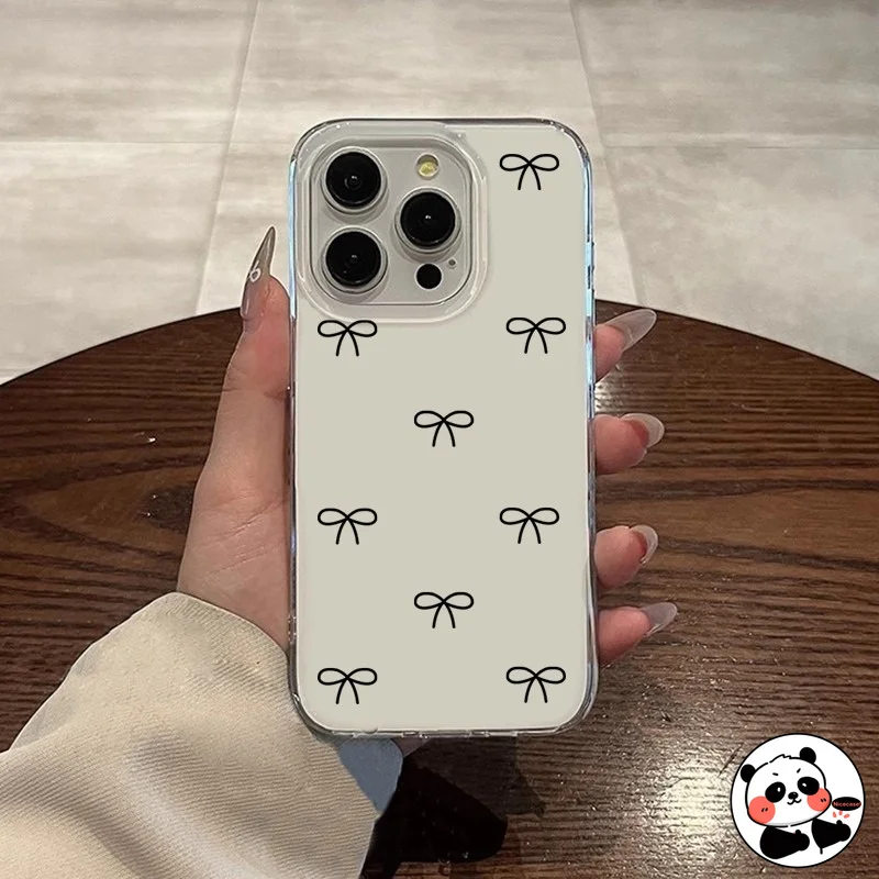 Элегантный черный чехол с бантом для Realme 8 7 6 5 2 Pro 8s 8i 7i 6s 6i 5s 5i C25 C25s C25Y C21Y C20A C17 C15 C12 C11 C2 C1
