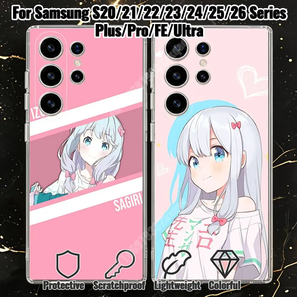 Eromanga Sensei Sagiri Izumi Phone Case for Samsung Galaxy S20 21 22 Ultra Plus S23 24 25 FE Lite Transparent Bumper