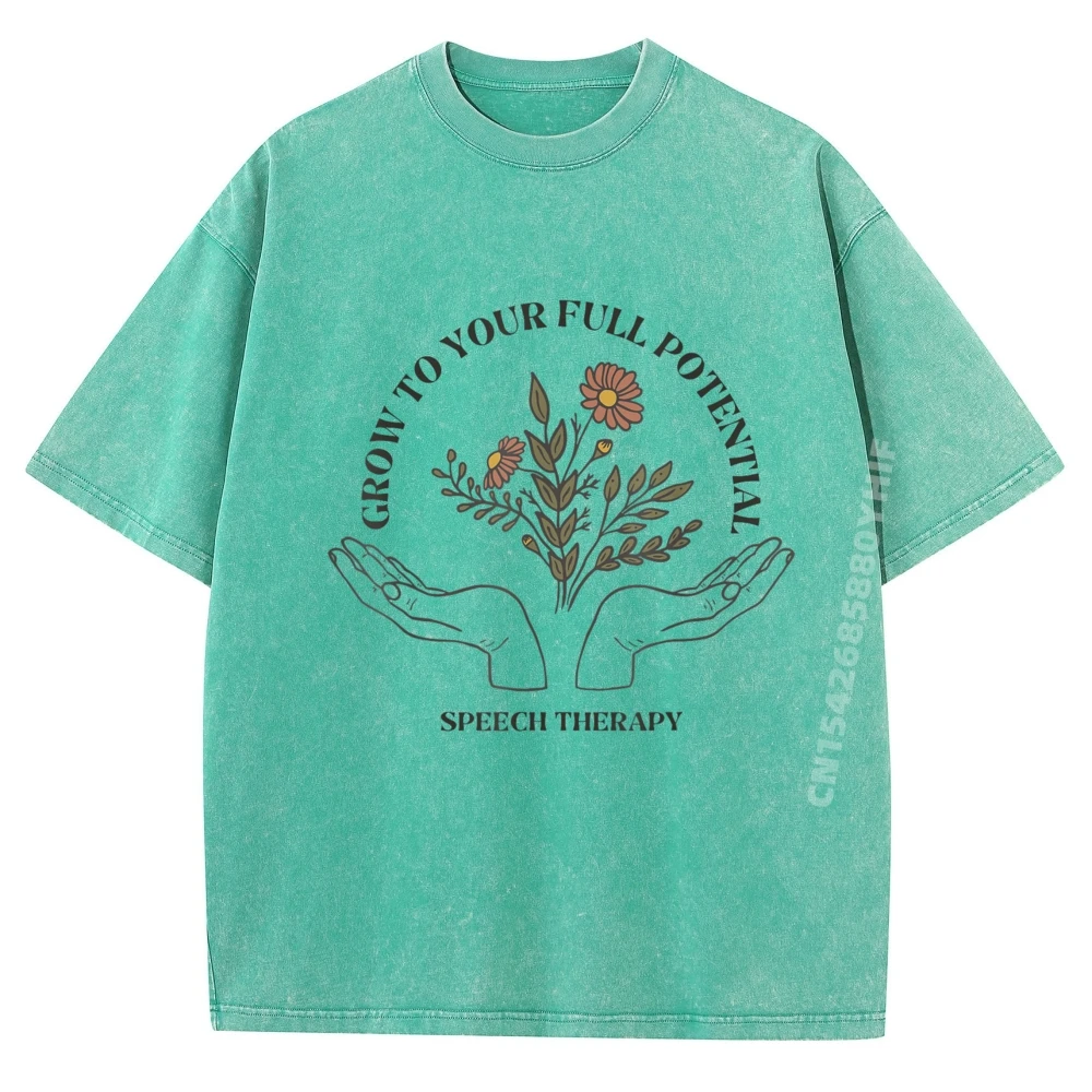 

Подарок мочевого терапевта, забавная SLP, простая рубашка с цветком речи, брендовая одежда, мужские мягкие потертые футболки