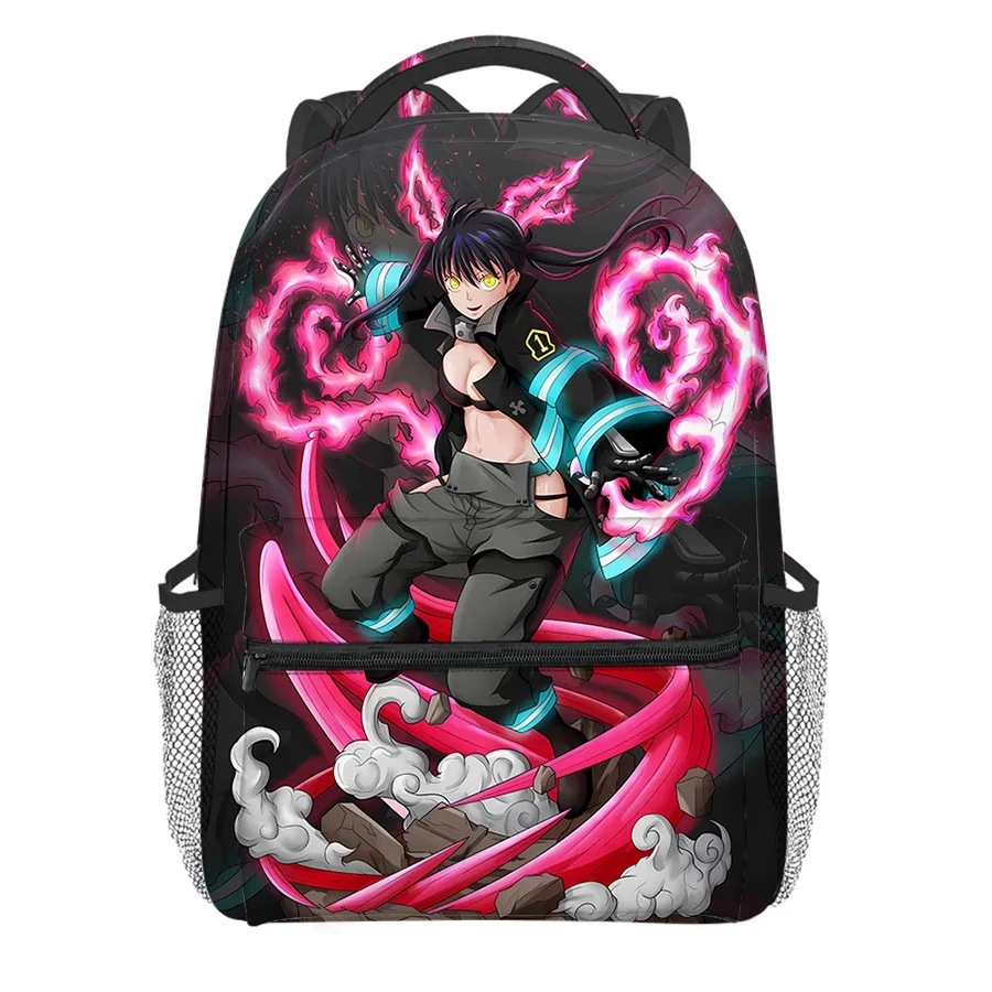 

Модные популярные студенческие рюкзаки для книг Fire Force сезона 3, оксфордские водонепроницаемые дорожные рюкзаки с 3D принтом для мальчиков и девочек