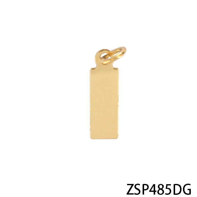 Add ring Golden color Corrosion Carving LOGO Stainless Steel Tags necklace small pendant labels jewelry part