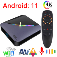 A95x F3 Air II Smart TV Box Android 11 Amlogic S905Y4  5G Wifi 4K 3D BT5.0 RGB Light TV Boxs HD Media Player 2G 16G 32G 4G 64G