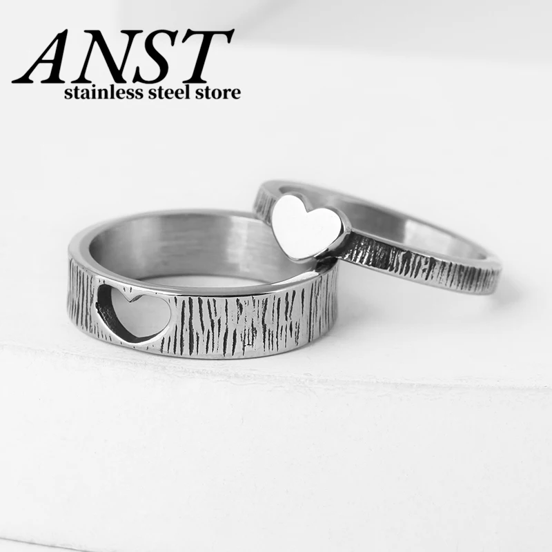 

2022 New Stainless Steel Couple Ring For Lovers Forever Endless Love Heart Anels Wedding Engagement Jewelry For Man Women