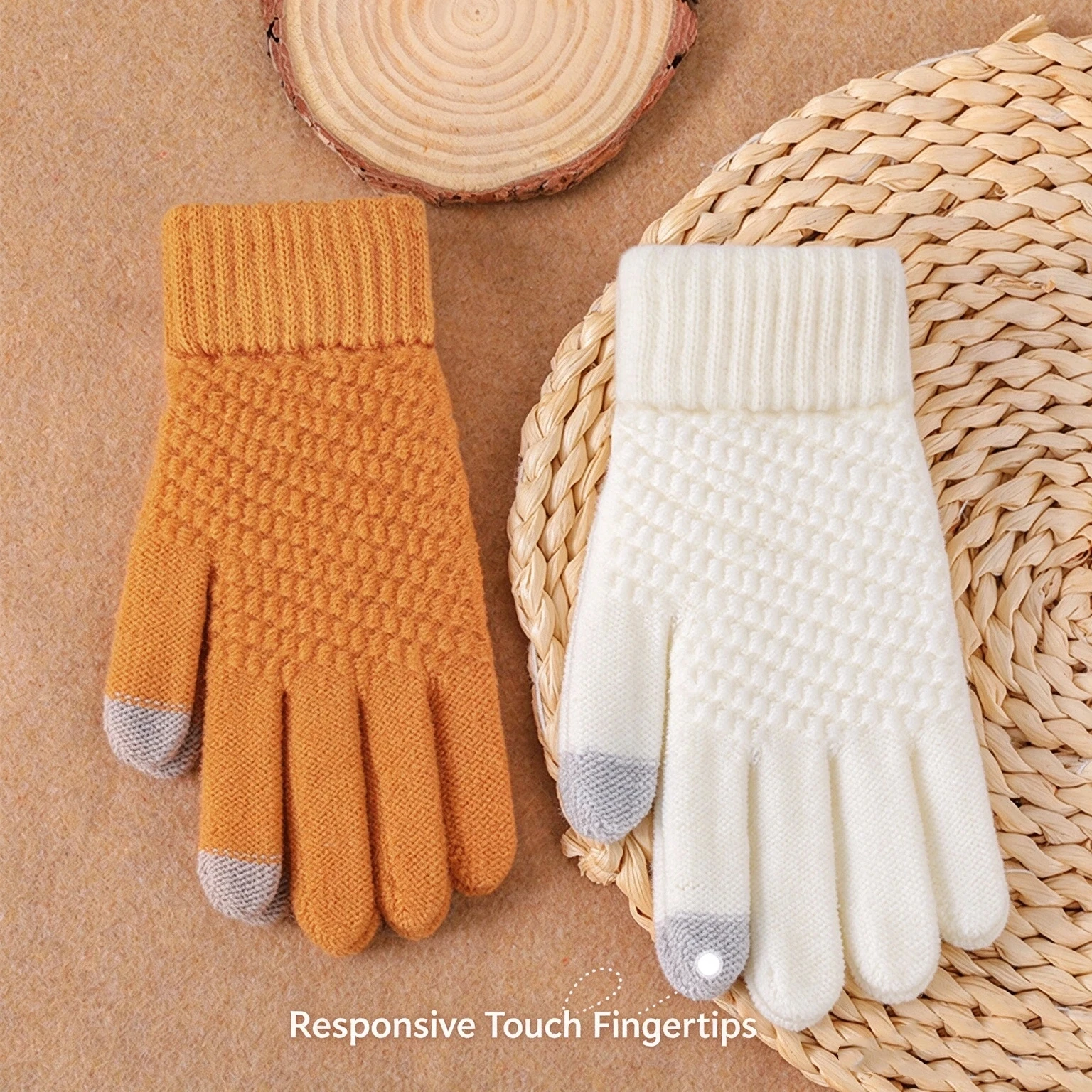 Winter warm touch screen gloves, men's and women's anti slip warm gloves, elastic cuffs, cold season driving and cycling gloves