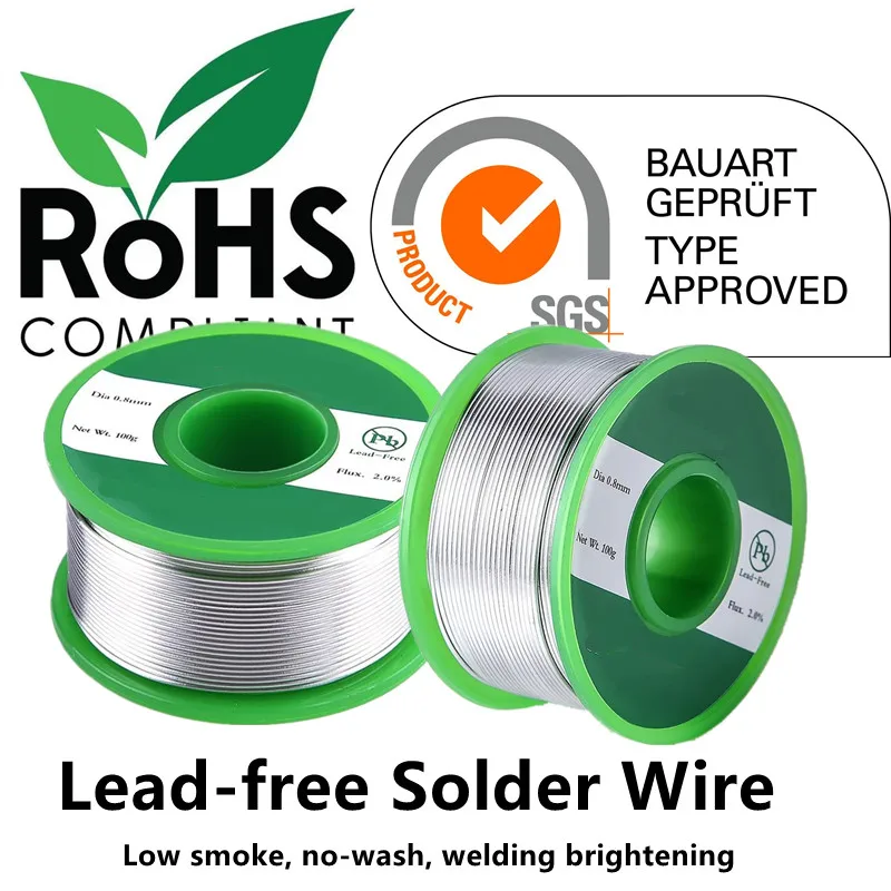 1 قطعة 50 جرام-100 جرام خالية من الرصاص لحام القصدير سلك 0.8-1.0 مللي متر Sn99.3/Cu0.7 الخالية من الرصاص الصنوبري الأساسية لحام كهربائي RoHs #1