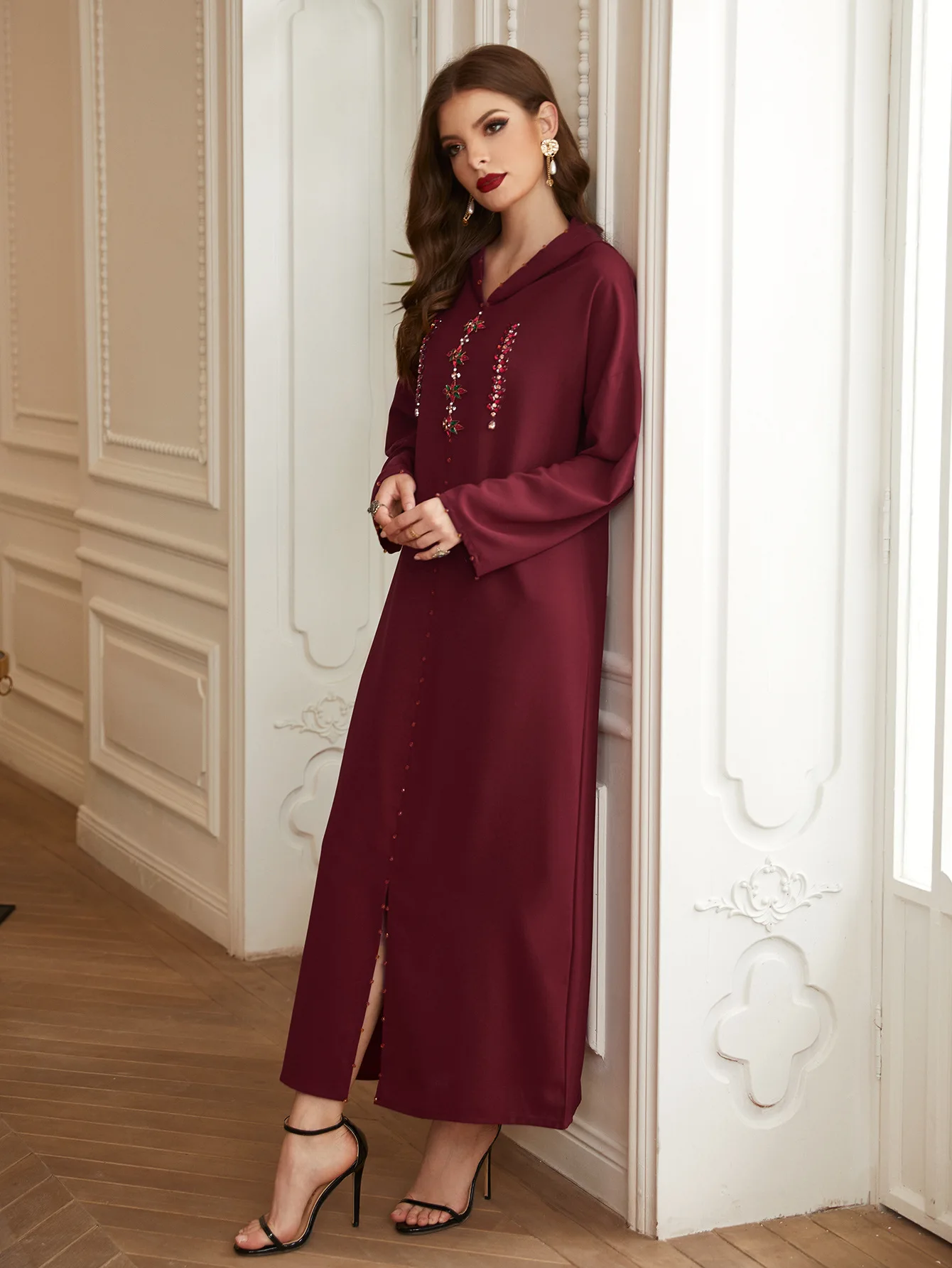 Ramadan Dress Moroccan Caftan for Occasions Evening Dresses Satin Abaya Woman Dubai Luxury Women Muslim Dress Women Robe Arabe