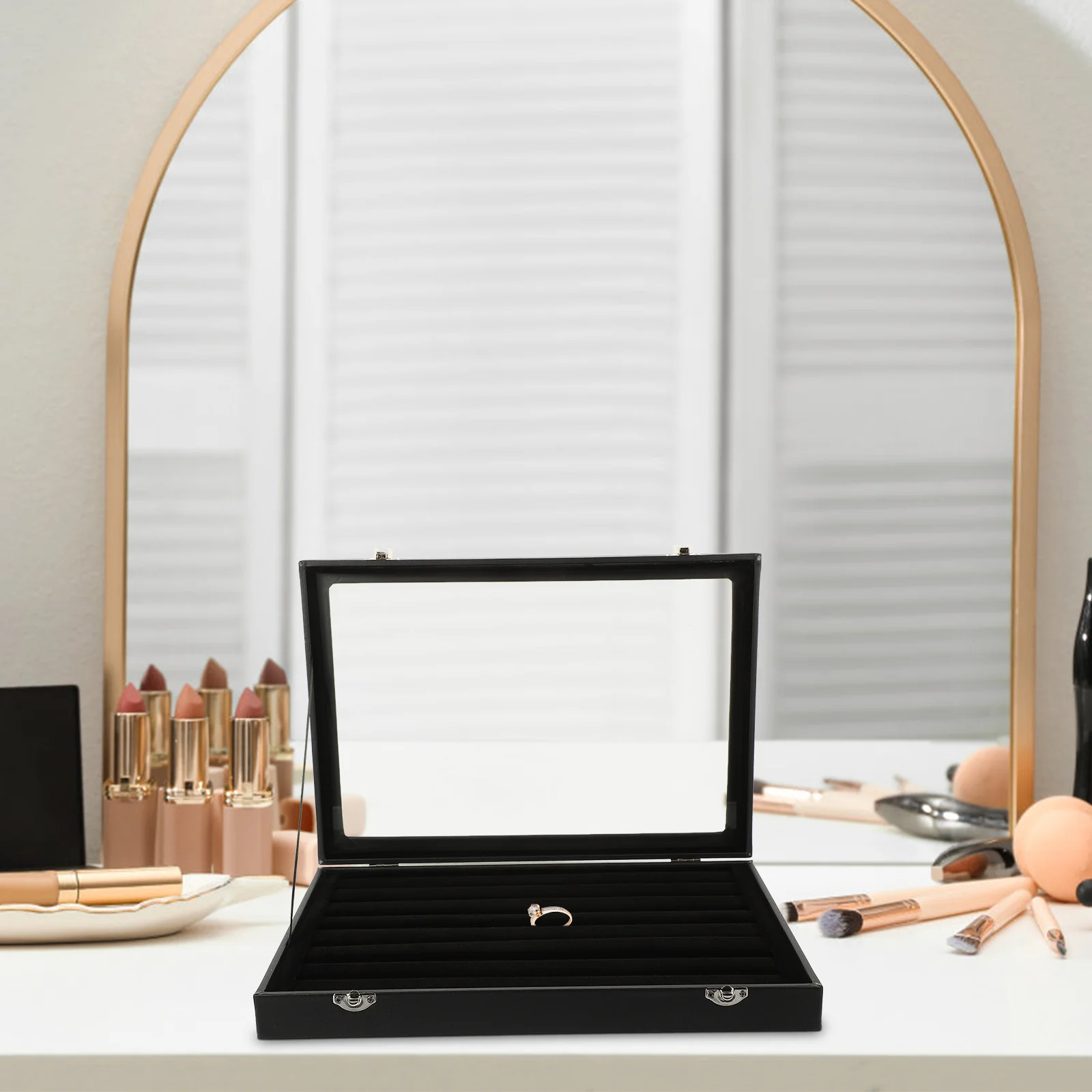 

Ящик для хранения ювелирных изделий, большой простой прочный органайзер для ювелирных изделий, чехол для ожерелья, держателя для колец, органайзер для путешествий