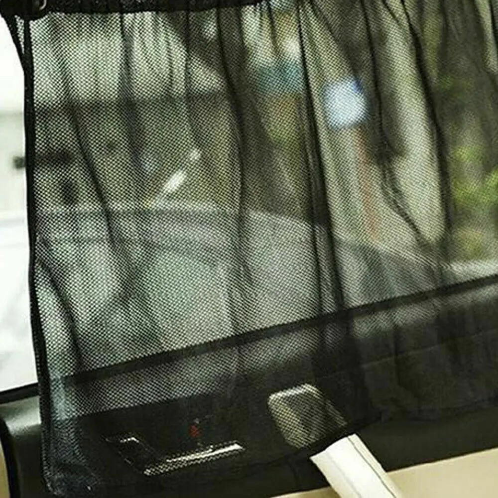 2Pcs Car Bus Sun Shade UV Protection Side Mesh Curtain With Suction Cup