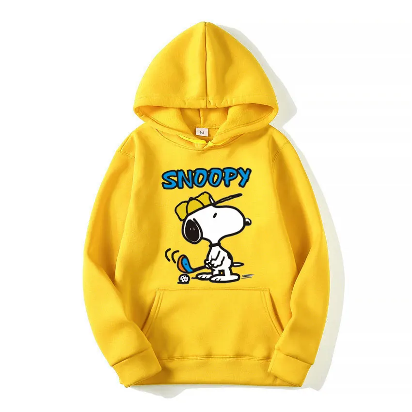 Light Blue Snoopy Men Hoodie Cartoon Anime Fashion Women Oversized Sweatshirt Tops Spring Autumn Couple Pullover Clothing