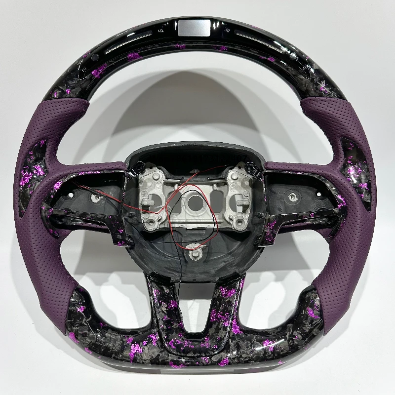 

Will LED Car Tuning Forged Carbon Fiber Steering Wheel for Dodge Challenger SRT Charger Hellcat Grand Cherokee Automotive