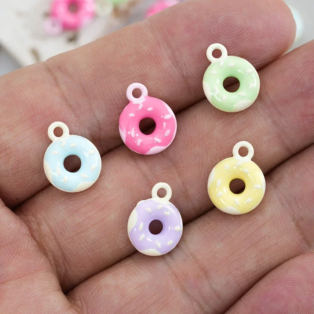 5pcs Alloys Donut Cake Pendants For DIY Earrings Bracelets Keychain Doughnut Pendant Jewelry Making Women Accessories