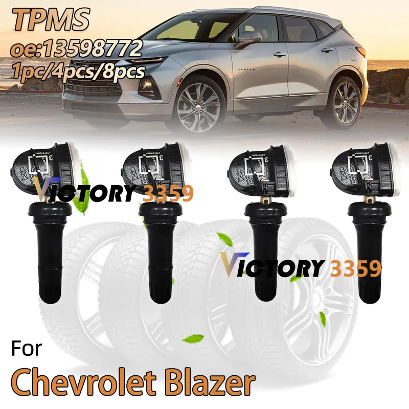 

Датчики TPMS для Chevrolet Blazer 2021 2020 2019 2018, аксессуары, инструменты для датчика давления в шинах 13598772 13540601 13516164, 1/4/8 шт.