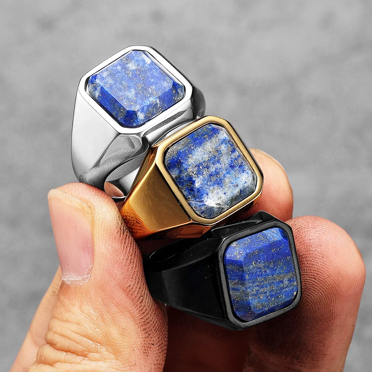 Luxury Galaxy Starry Sky Men Rings Stainless Steel Punk Rock Aesthetic Fashion Women Jewelry Accessories For Gift Wholesale view 5