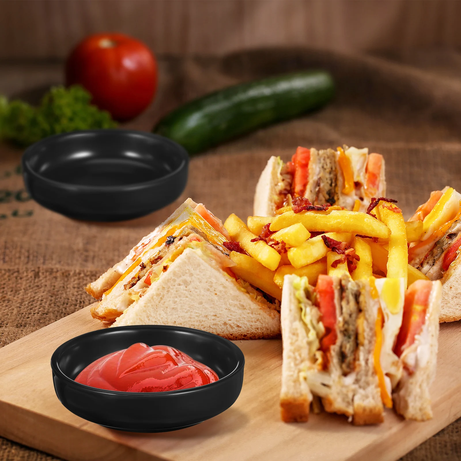 

6Pcs Japanese Ceramic Seasoning Dishes Round Dip Plates for Sushi Sauces Condiments Appetizers Small Serving Bowls Cute Ceramic