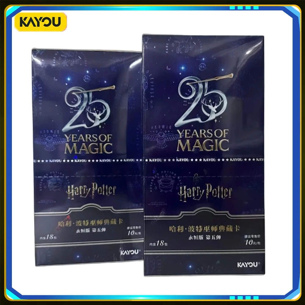 Tarjetas coleccionables auténticas de KAYOU Harry Potter Wizard, serie de la versión eterna del 25.º aniversario, tarjeta de personaje rara con lámina brillante