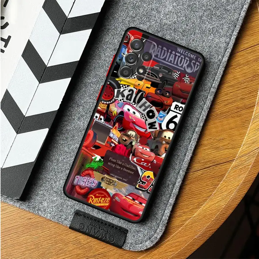 Telefoon Geval voor Samsung Galaxy A23 A72 A36 A22 A31 A21 A25 A26 A32 A73 A52 A71 A56 Soft Cover Lightning McQueen 95 Auto Plating