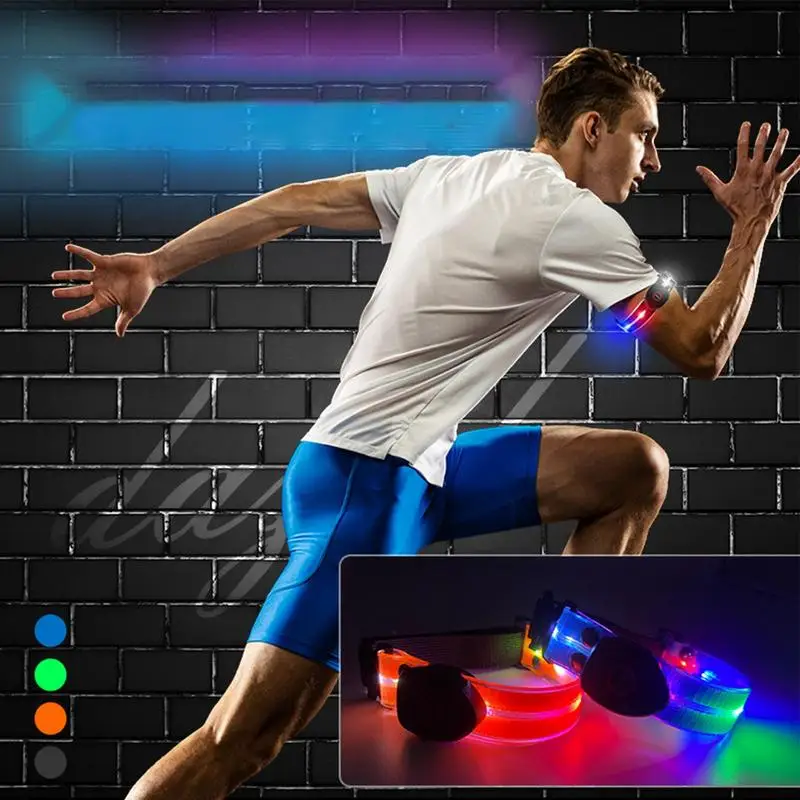 Night Running Arm Band Safety Battery Operated Light Band Waterproof Running Gear Led Light Up Band For Cycling And Night