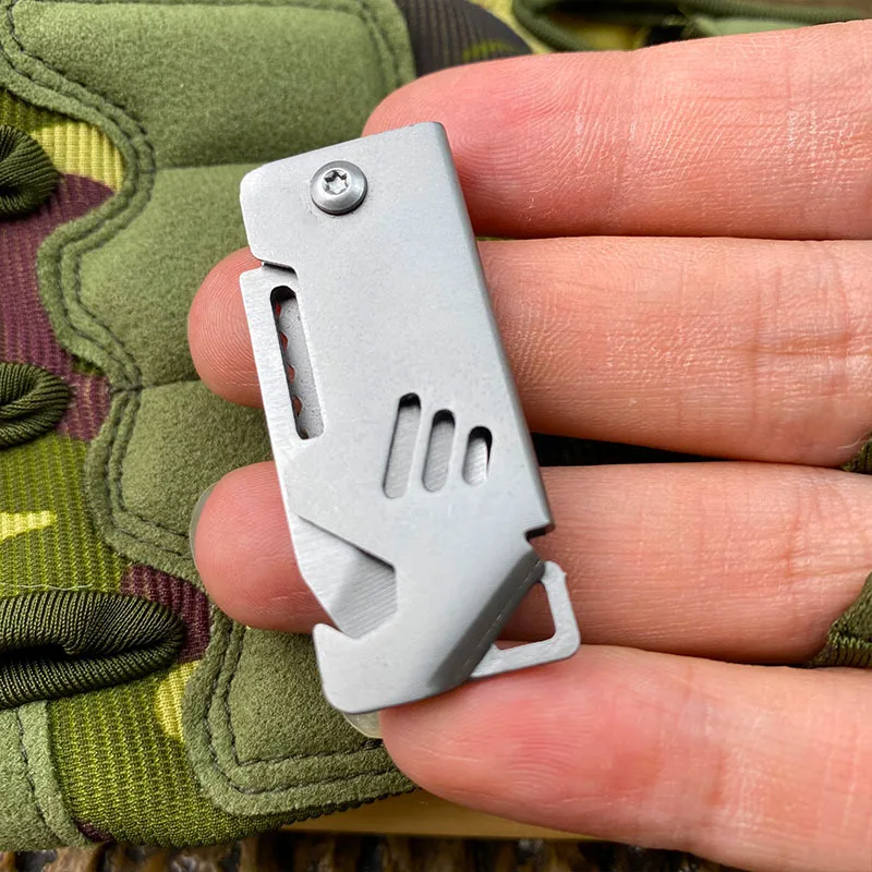 Mini Outdoor Folding Knife D2 Steel Portable Bottle Opener Sharp Cutting Tool Hanger High Hardness Knife Camping Survival Tool image 3