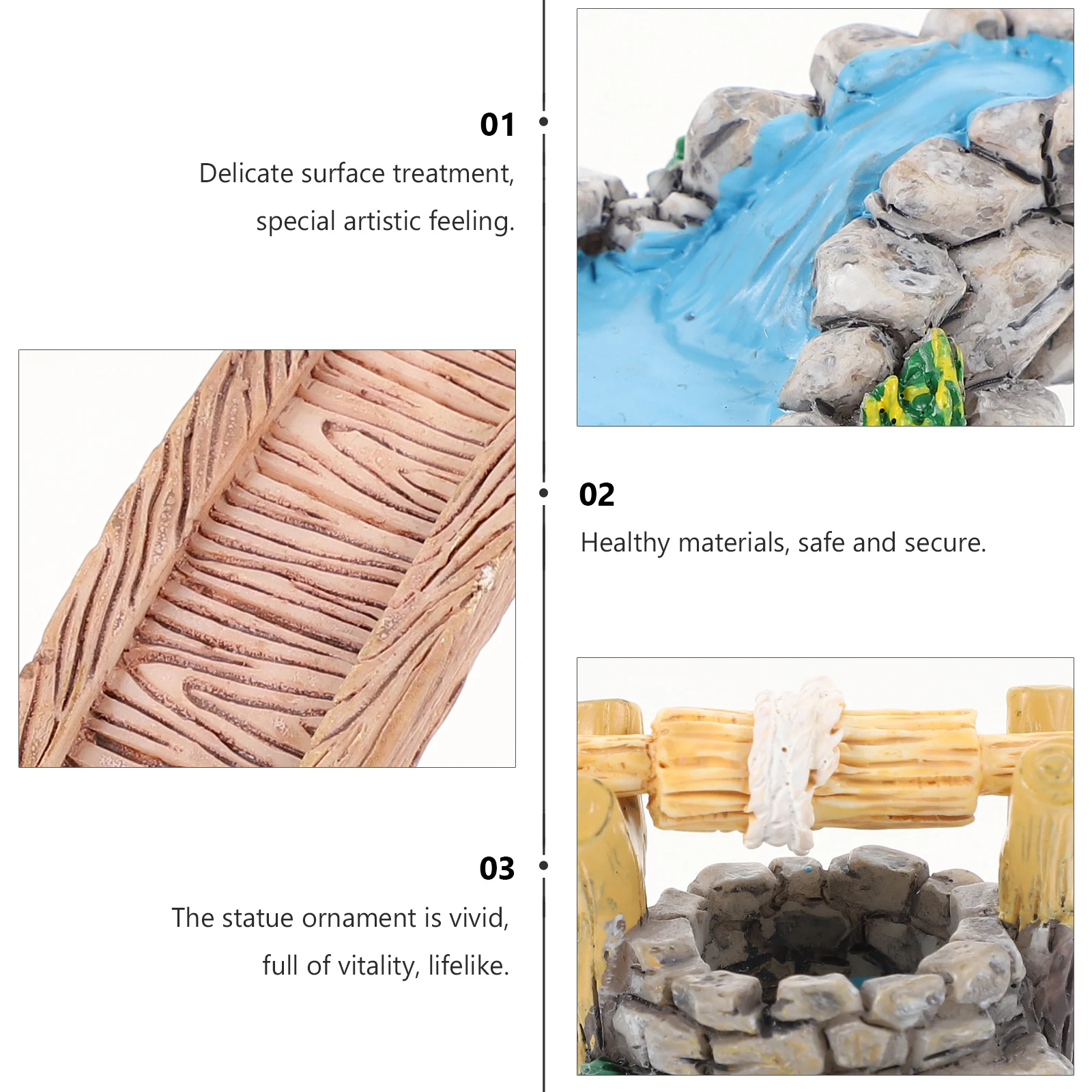 

6pcs Resin Micro Landscape Decor Fairy Garden Ornaments Home Office Shelf Decoration Scratch-Resistant Artistic Sculpture