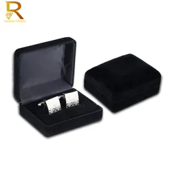 Wholesale Black Velvet Cufflinks Gift Box Men Shirt Cufflinks Gemelos Carrying Case Cuff Link Tie Clip Boxes