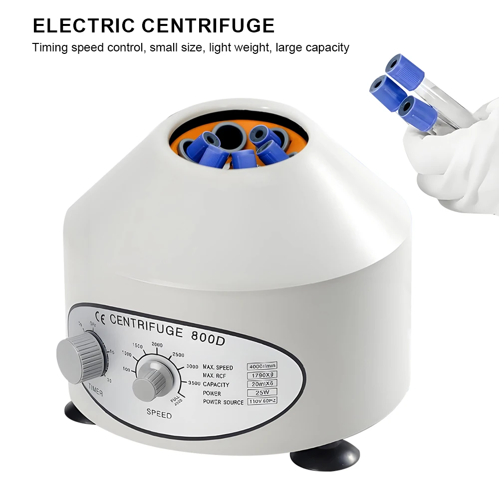 

Small Electric Centrifuge 800-1 Benchtop Electric Laboratory Centrifuge Mini Laboratory Separation Machine Cosmetic Separator