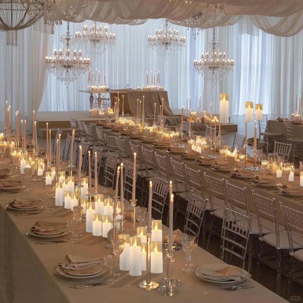 6-60PCS Artificial Candles Led Candles for Wedding Led Candle Flameless Candles Battery Operated Candle for Decorative Wedding