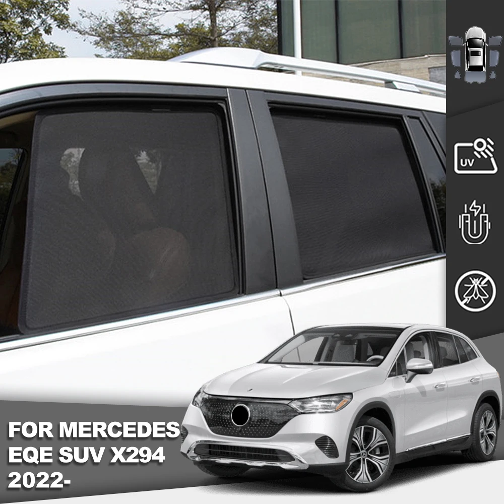 

For Mercedes Benz EQE 500 SUV X294 2023 2024 Car Sunshade Shield Front Windshield Curtain Rear Side Baby Window Sun Shade Visor