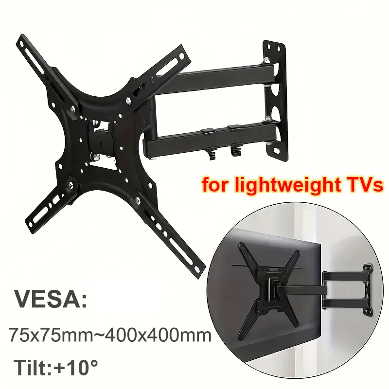 TV Wall Mount for Most 32-50 Inch TVs, Tilt Full Motion TV Mount with Single Stud Perfect Center Design Holds up to 44 Lbs