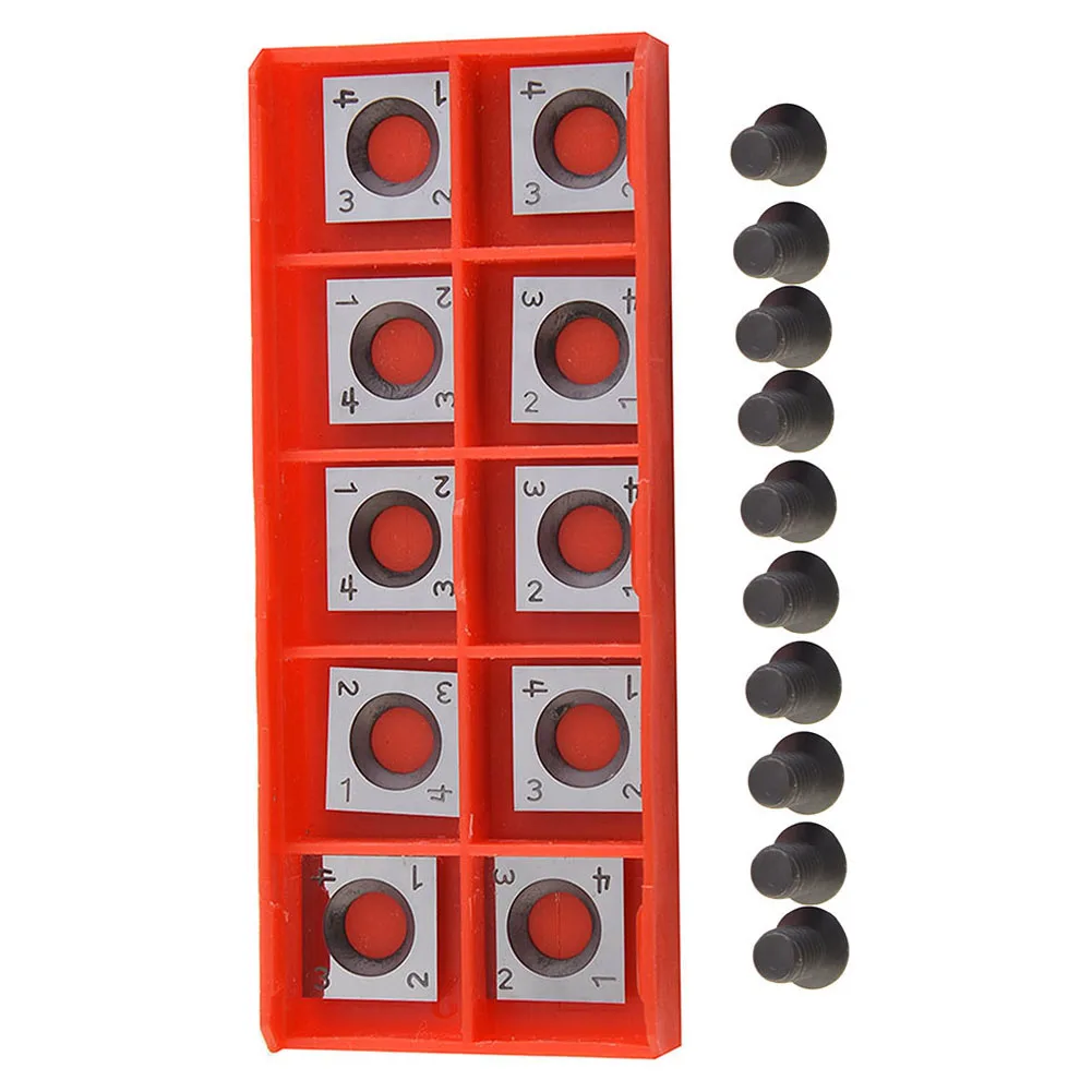 

10pcs Carbide Blades M6*15 Carbide Inserts Cutters Square For Woodworking Spiral Planer Heads TCT Reversible Planer Blade Blades