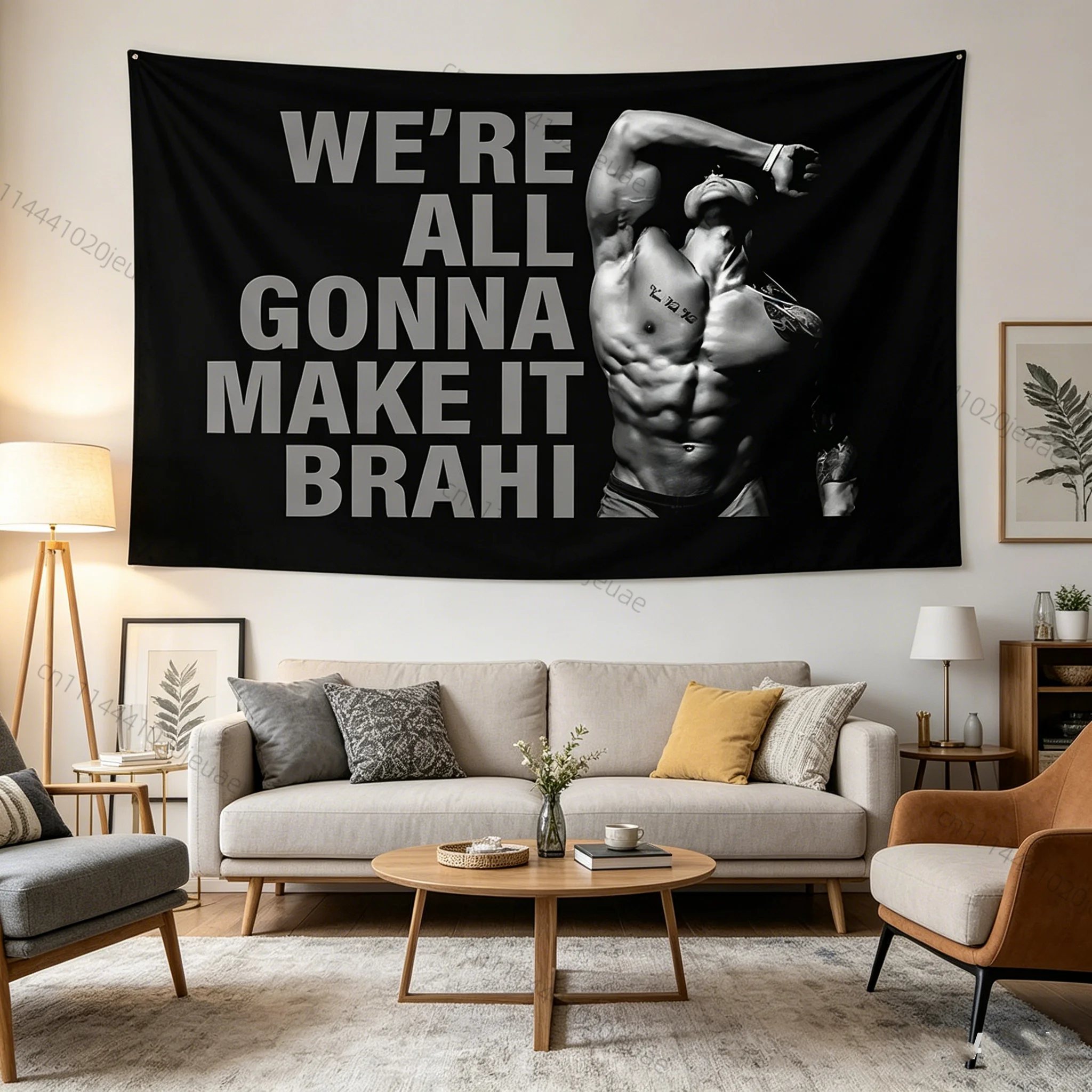Funny Flags We Re All Gonna Make It Brah Zyzz Motiv Tapestry Headboard Aesthetic Room Decoration Background Cloth Wall Art Decor
