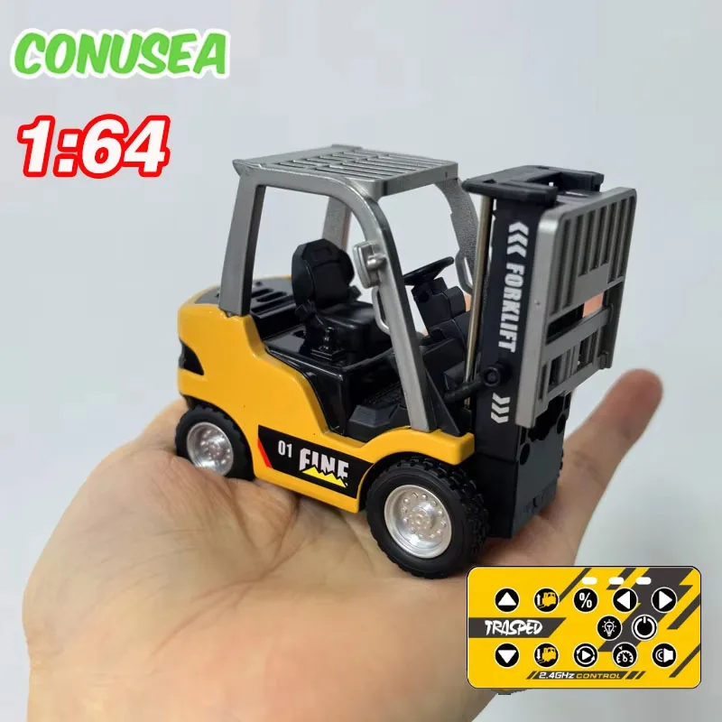 

1/64 RC Trucks Alloy Forklift Mini APP 2.4G Rc Cars Remote Control Construction Engineer Vehicle Toys for Boys Adults Kids Gifts