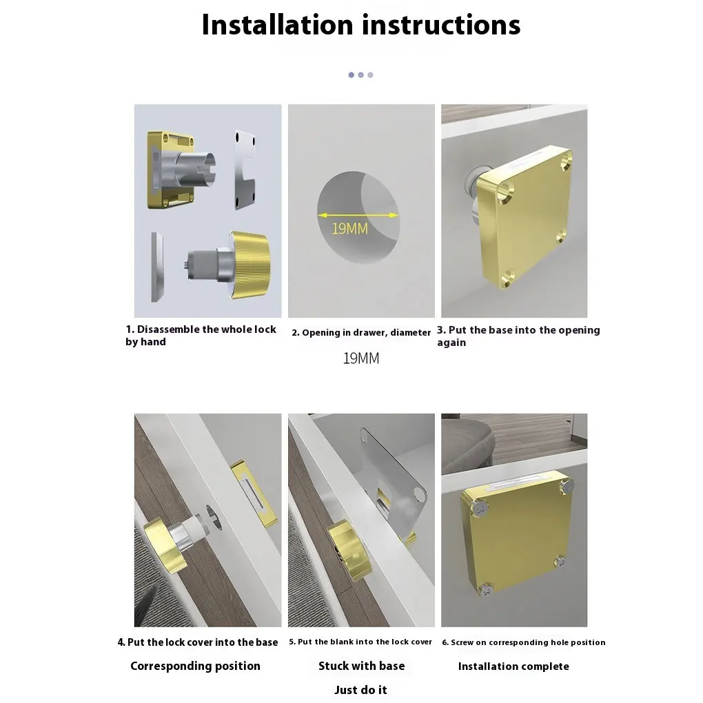 3-cijferig beveiligingswachtwoord Keyless Lade Cam Lock Combinatie gecodeerde deurkast Home Hardware Zinklegering brievenbus