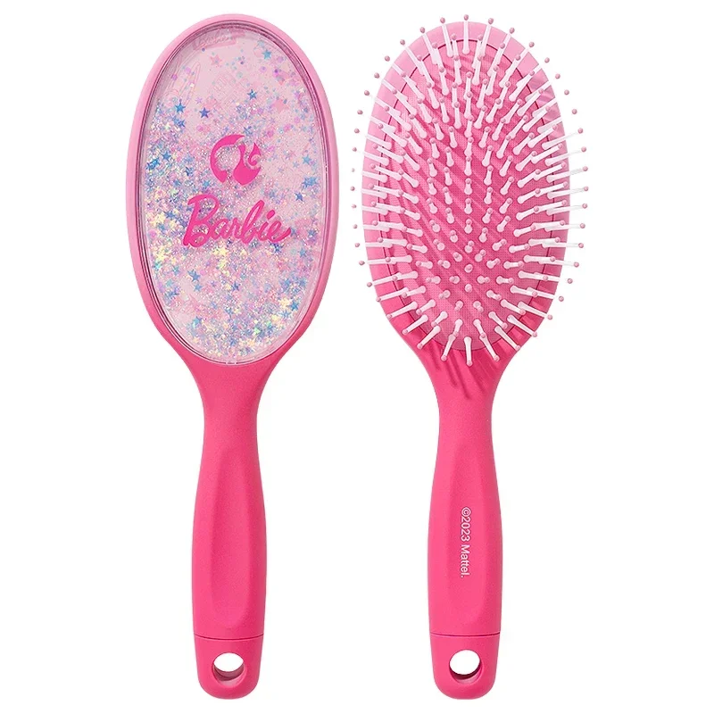 MINISO Barbie Anime Figures Cartoon Cute Massage Combs Girl Portable Anti Static Long Hair Comb Styling Hairdressing Tools Gift