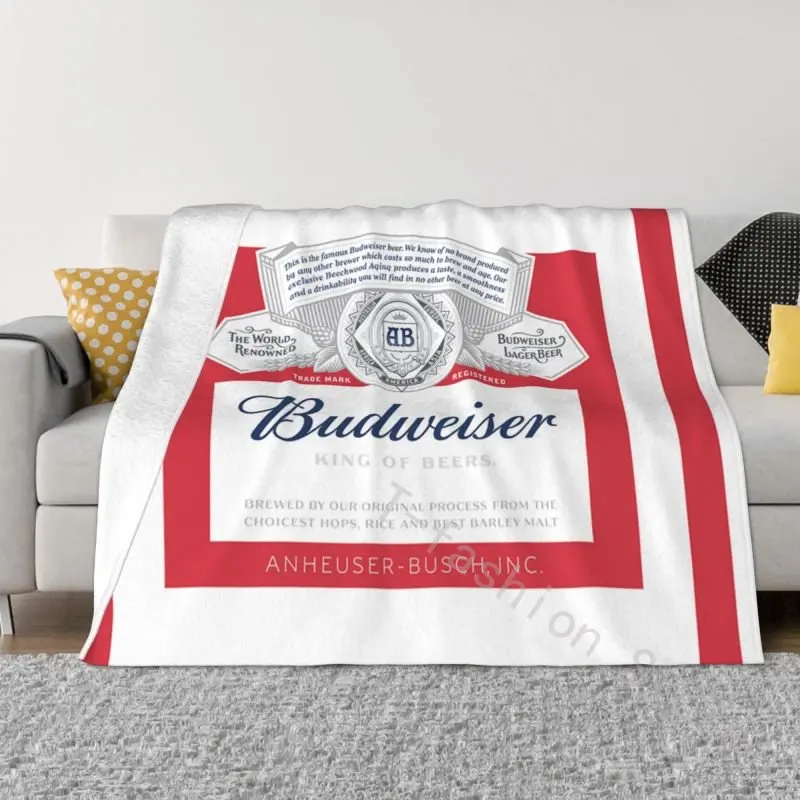 60x80 Inch Budweisers Home Textile Luxury Adult Gift Warm Lightweight Blanket Printed Soft Thermal Blanket Boy Girl Blanket