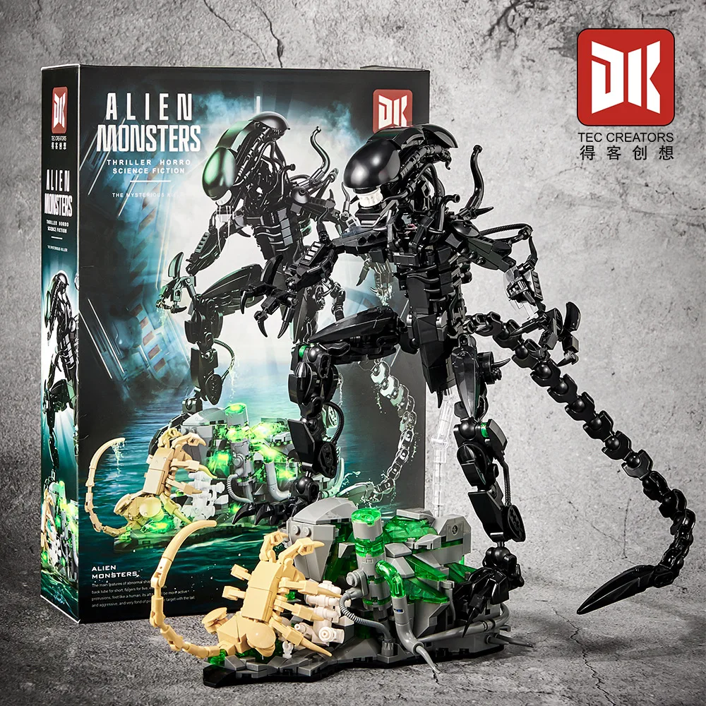 Deke Christmas new product 7048 light alien beast animal scorpion 958 particles puzzle assembled building block model toy gift