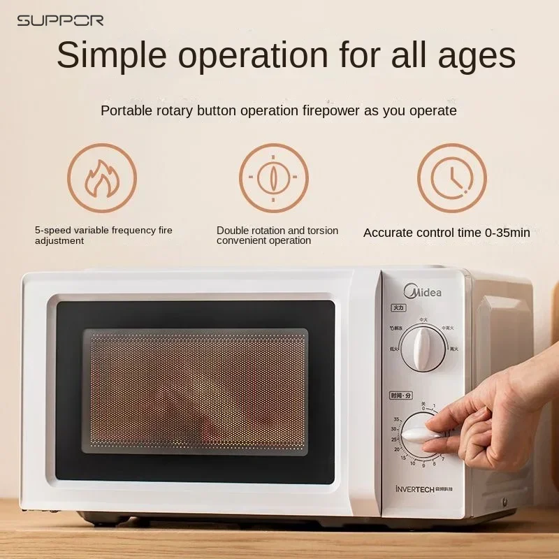 Home Microwave Oven - Lightweight and Portable, Equipped with 5-Speed Turntable Heat Distribution Microwave Oven