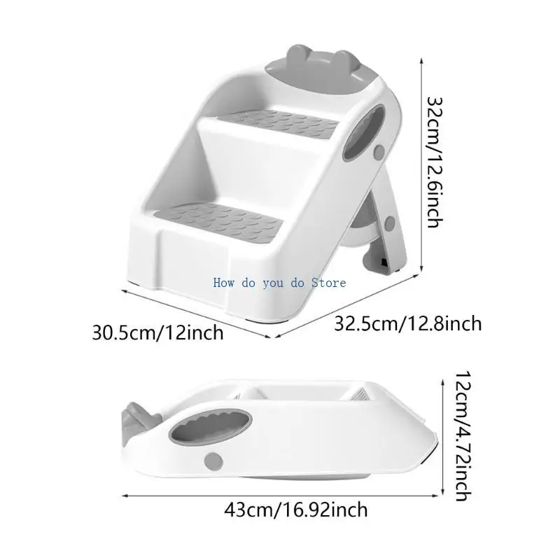 19QF مساعد سلم الطفل للحمام ونونية المرحاض وتدريب الأطفال على مقعد بخطوتين #6