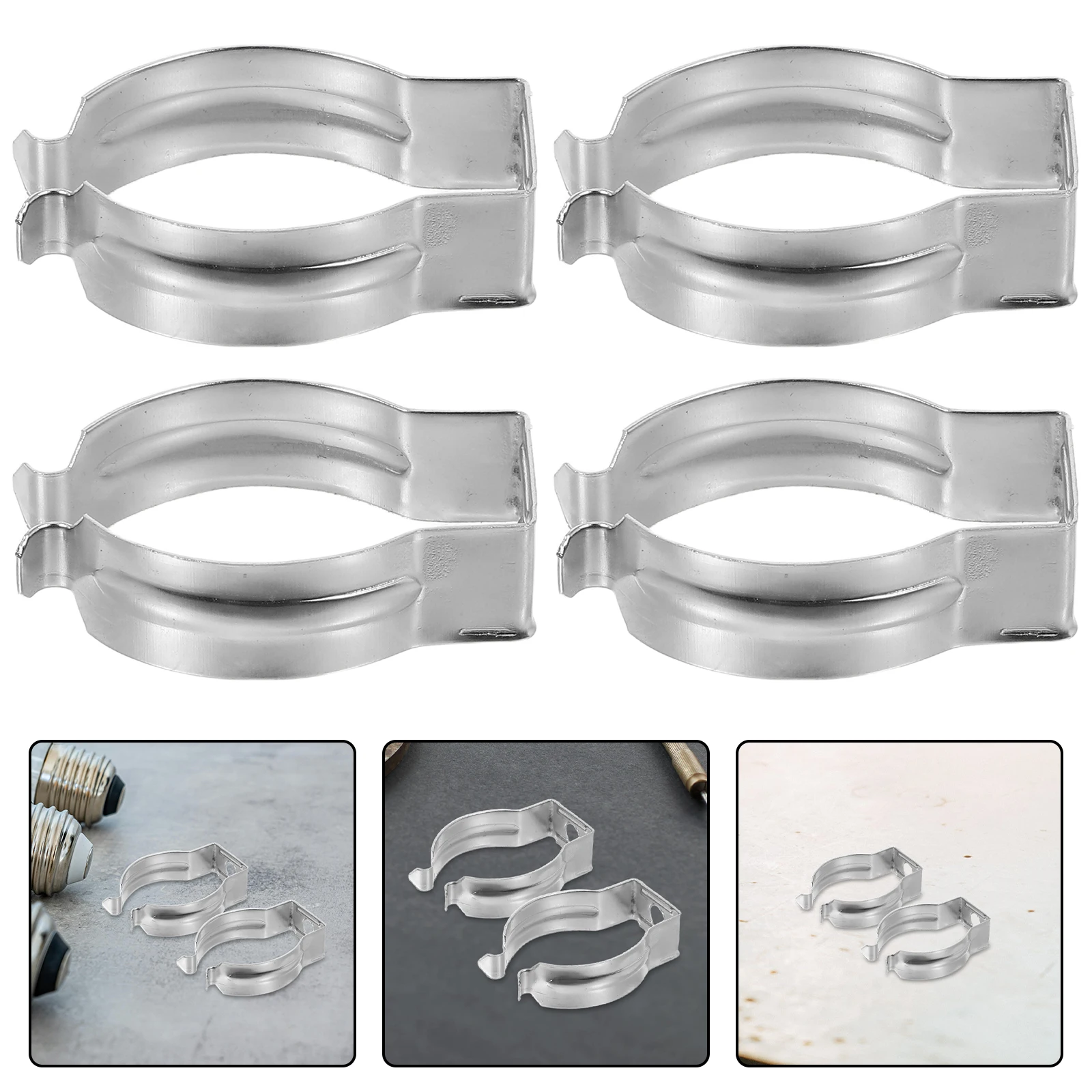 

100pcs U Clips Holder Led Light Tube Manganese Steel Lampholder Durable Support Bracket Silver For Tubes Indoor Outdoor Use