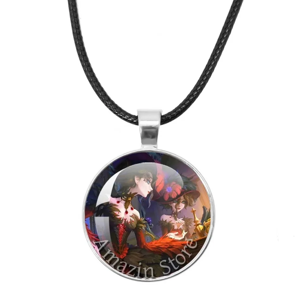 25mm Leather Rope Necklace New Style Game Identity V Bloody Queen Glass Pendant Jewelry Accessories Cartoon For Fans Gift JD023