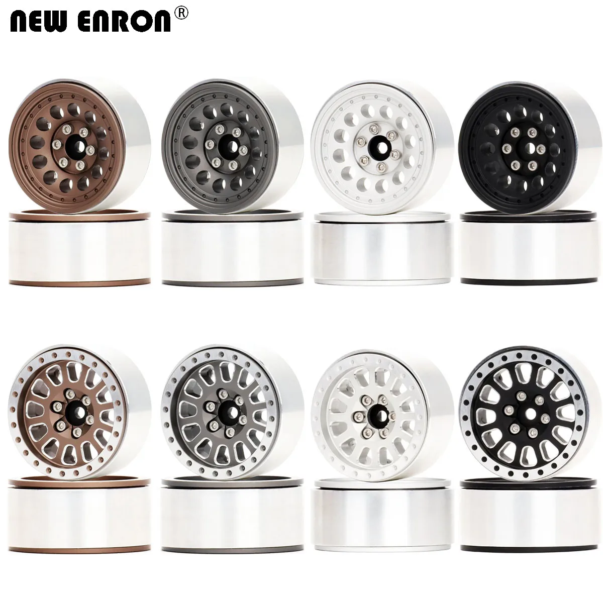 

4PCS 1.3 inch Aluminum Beadlock Wheels for 1/18 1/24 RC Crawlers TRAXXAS Trx4m AXIAL SCX24 Fms24